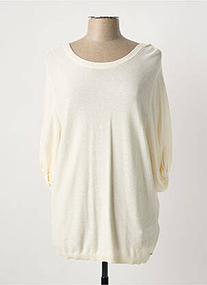 Pull col rond manches 3/4 beige IKKS femme