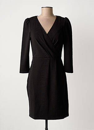 Robe mi-longue manches 3/4 manches 3/4 noir IKKS femme