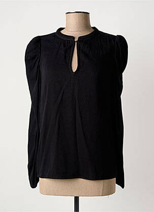 Blouse col rond manches longues noir LE TEMPS DES CERISES femme