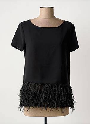 Top manches courtes manches courtes noir RINASCIMENTO femme