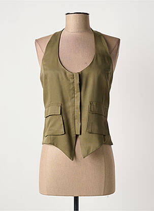 Top coupe cintrée sans manche vert RINASCIMENTO femme
