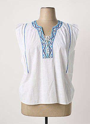 Blouse manches courtes manches courtes blanc LA FEE MARABOUTEE femme