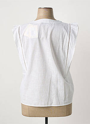 Blouse col v manches courtes blanc LA FEE MARABOUTEE femme