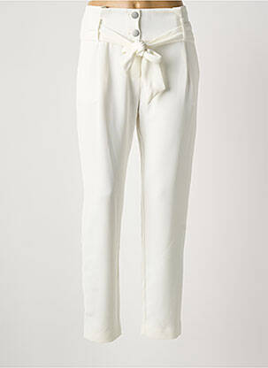 Pantalon droit stretch taille normale blanc IKKS femme
