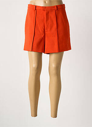 Short taille à pinces taille haute orange IDANO femme