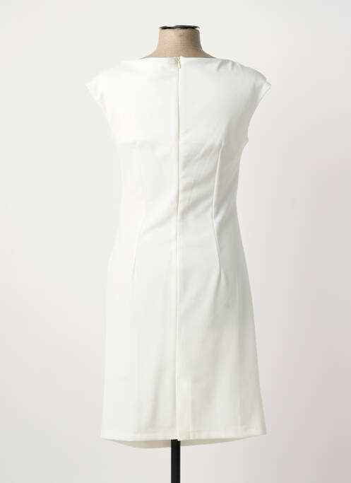 Robe mi-longue tissage crêpe manches courtes blanc RINASCIMENTO femme