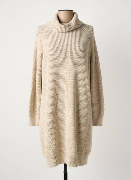 Robe pull manches longues manches longues beige LA FEE MARABOUTEE femme