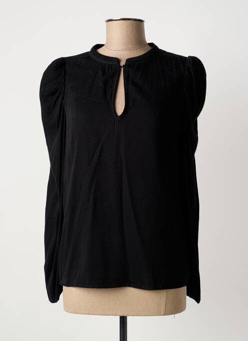 Blouse col rond manches longues noir LE TEMPS DES CERISES femme