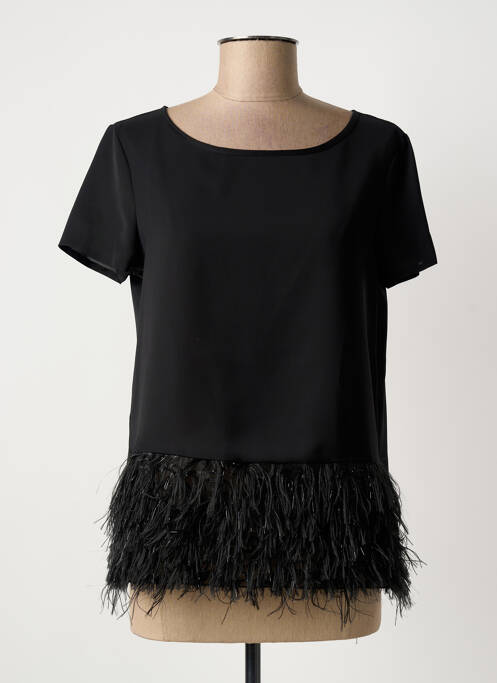 Top manches courtes manches courtes noir RINASCIMENTO femme