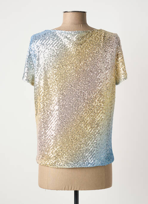 Top stretch manches courtes bleu RINASCIMENTO femme