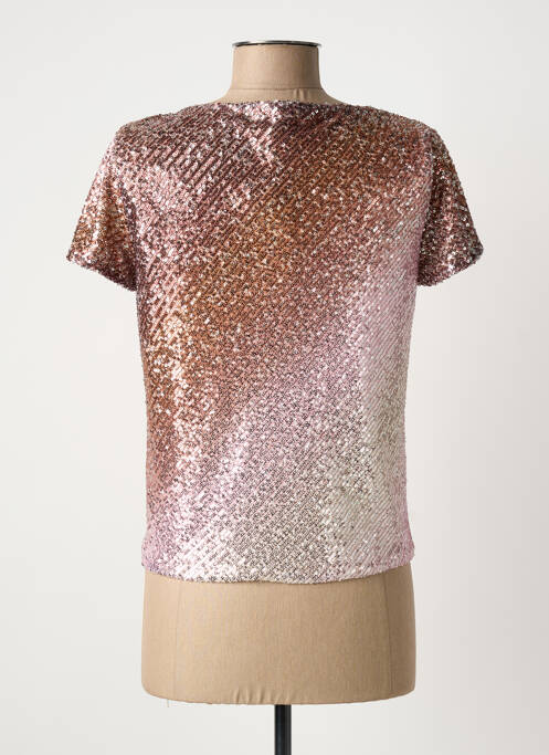 Top stretch manches courtes marron RINASCIMENTO femme