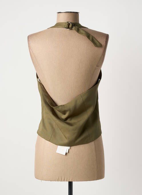 Top coupe cintrée sans manche vert RINASCIMENTO femme