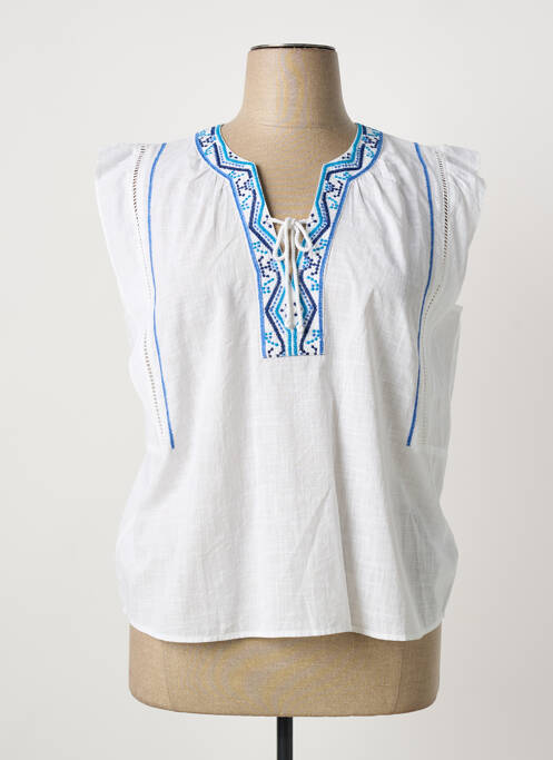 Blouse manches courtes manches courtes blanc LA FEE MARABOUTEE femme
