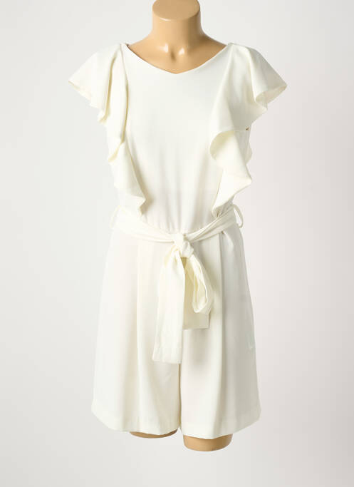 Combishort coupe fluide manches courtes blanc RINASCIMENTO femme