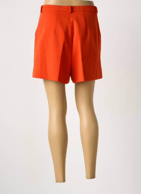Short taille à pinces taille haute orange IDANO femme