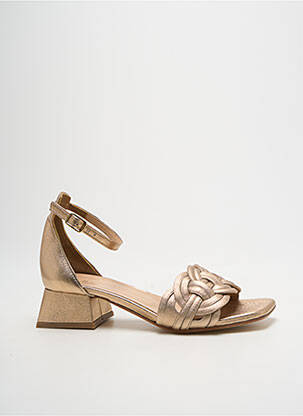 Sandales/nu pieds matière lisse talon de 4 à 6cm or JULIE DEE femme