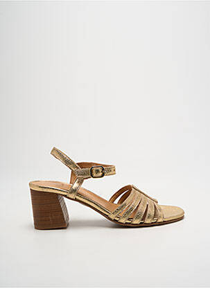 Sandales/nu pieds matière lisse talon de 4 à 6cm or ALIWELL femme