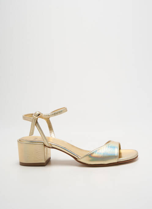 Sandales/nu pieds matière lisse talon de 4 à 6cm or NIMAL femme