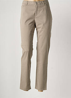 Pantalon slim tissage popeline taille normale marron ELEMENTE CLEMENTE femme