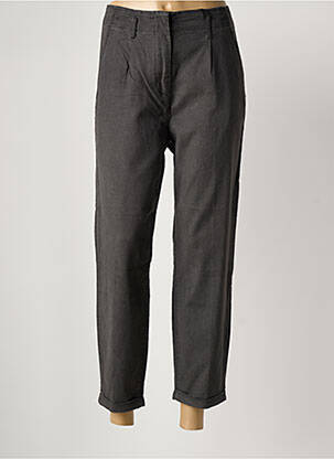 Pantalon chino tissage popeline taille haute gris SANDWICH femme