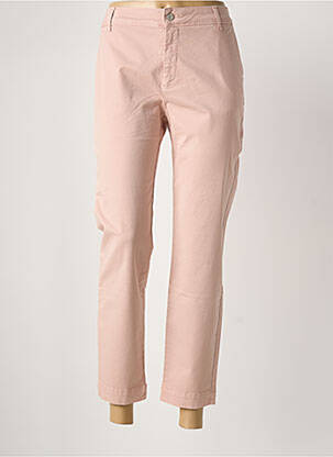 Pantalon chino tissage popeline taille normale rose LA FEE MARABOUTEE femme