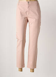 Pantalon chino tissage popeline taille normale rose LA FEE MARABOUTEE femme