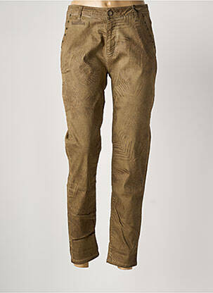 Pantalon chino tissage popeline taille normale marron EVA KAYAN femme