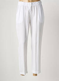 Pantalon 7/8 tissage popeline taille normale blanc LA FEE MARABOUTEE femme
