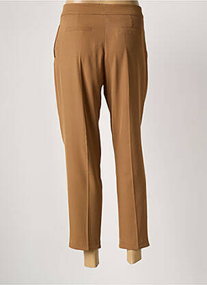 Pantalon 7/8 taille à pinces taille normale marron LA FEE MARABOUTEE femme