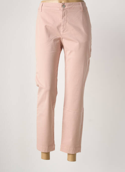 Pantalon chino tissage popeline taille normale rose LA FEE MARABOUTEE femme