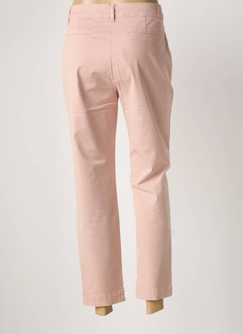 Pantalon chino tissage popeline taille normale rose LA FEE MARABOUTEE femme