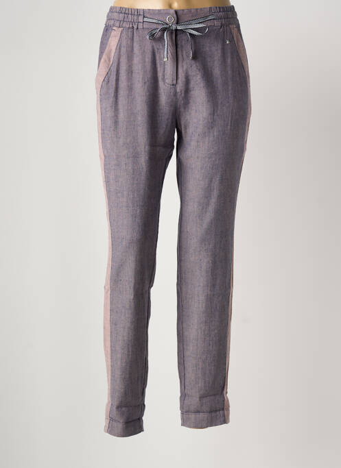 Pantalon chino fermeture zippée sous rabat boutonné taille normale violet SANDWICH femme