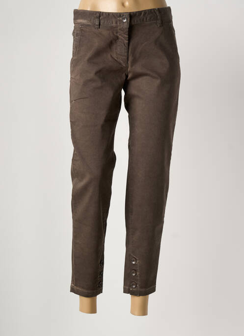 Pantalon 7/8 stretch taille normale marron SANDWICH femme