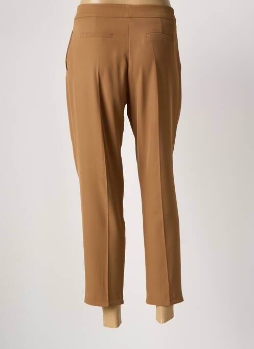 Pantalon 7/8 taille à pinces taille normale marron LA FEE MARABOUTEE femme