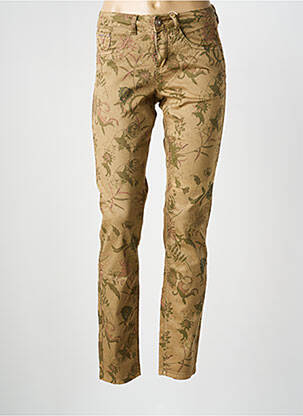 Pantalon slim tissage popeline taille normale marron CREAM femme