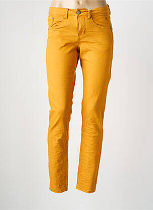 Pantalon slim tissage popeline taille normale orange CREAM femme