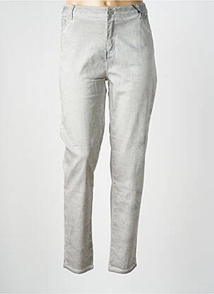 Pantalon slim tissage popeline taille normale gris EVA KAYAN femme