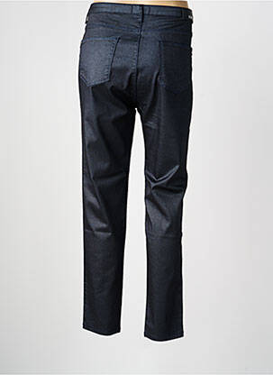 Pantalon slim tissage popeline taille normale bleu EVA KAYAN femme