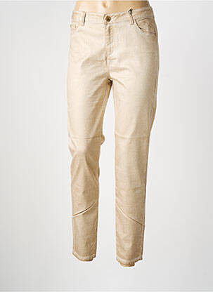 Pantalon slim tissage popeline taille normale or EVA KAYAN femme