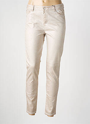 Pantalon slim tissage popeline taille normale argent EVA KAYAN femme