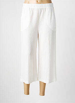 Pantacourt stretch taille normale blanc NINATI femme