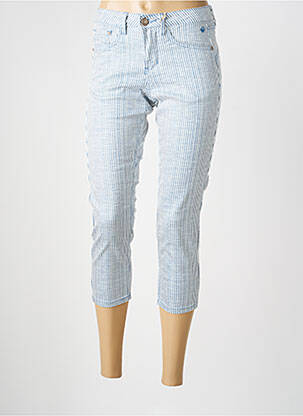 Pantacourt stretch taille normale bleu CREAM femme