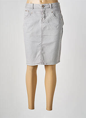Jupe mi-longue stretch gris CREAM femme