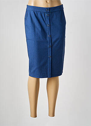 Jupe mi-longue stretch bleu SANDWICH femme