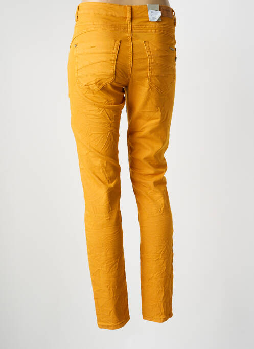 Pantalon slim tissage popeline taille normale orange CREAM femme