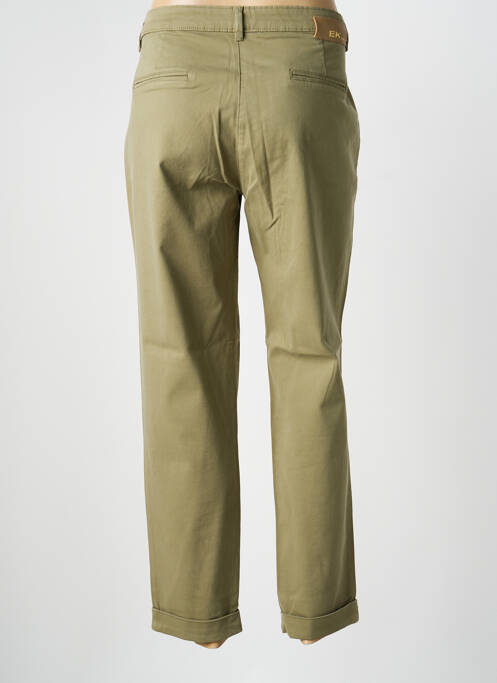 Pantalon chino tissage popeline taille normale vert EVA KAYAN femme