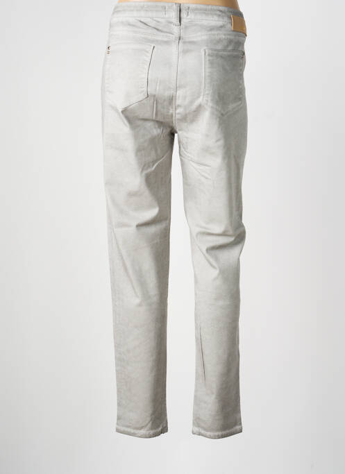 Pantalon slim tissage popeline taille normale gris EVA KAYAN femme