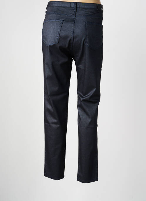 Pantalon slim tissage popeline taille normale bleu EVA KAYAN femme