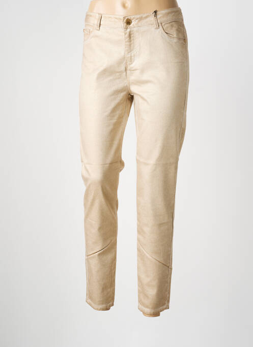 Pantalon slim tissage popeline taille normale or EVA KAYAN femme