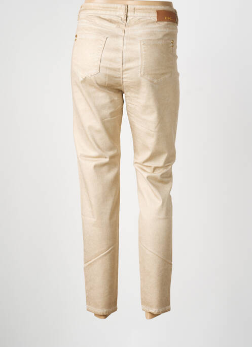 Pantalon slim tissage popeline taille normale or EVA KAYAN femme